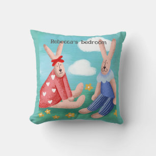 Retro aussehende Kaninchen mit essbaren Namen Kiss Kissen