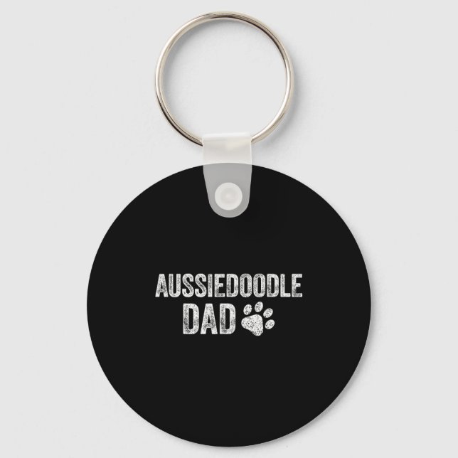 Retro Aussiedoodle Dad Papa Father's Day Aussie Do Schlüsselanhänger (Vorderseite)