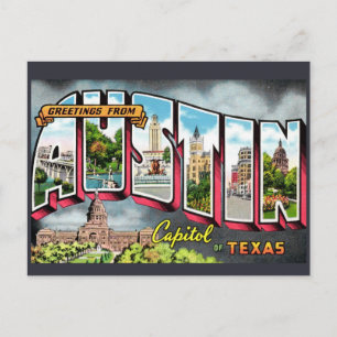 Retro Austin Texas Postkarte