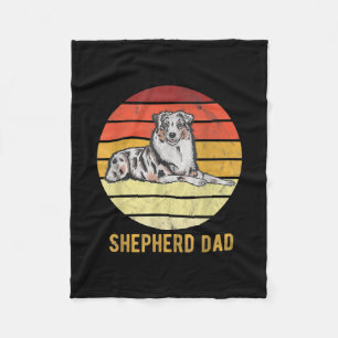 Retro Australian Dog Shepherd Vater Dog Father  Fleecedecke
