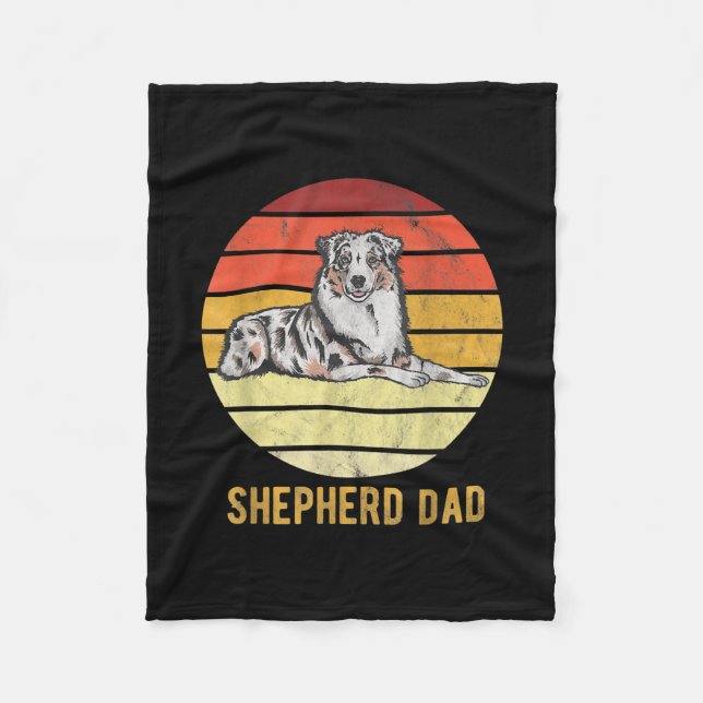 Retro Australian Dog Shepherd Vater Dog Father  Fleecedecke (Vorderseite)