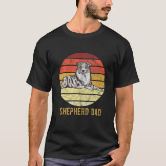 Retro Australian Dog Shepherd Vater Dog Father T-Shirt