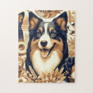 Retro Australian Shepherd Illustration Puzzle
