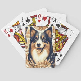 Retro Australian Shepherd Illustration Spielkarten