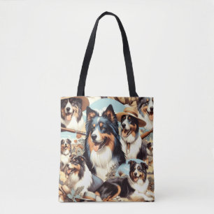 Retro Australian Shepherd Nahtlose Malerei
