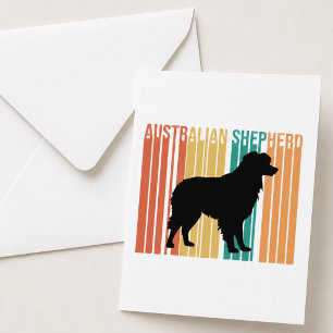 Retro Australian Shepherd Silhouette Karte