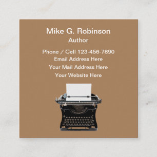 Retro Author Writer Business Cards Quadratische Visitenkarte