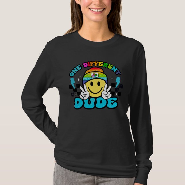 Retro Autism Awareness Its Okay To Be Different T-Shirt (Vorderseite)