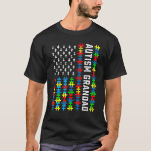 Retro Autism Awareness US Flaggen Unterstützung Au T-Shirt