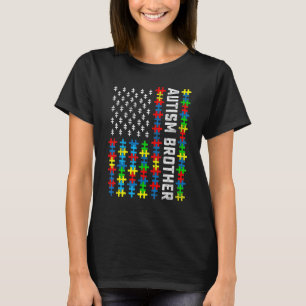 Retro Autism Awareness USA-Flagge Bruder Unterstüt T-Shirt