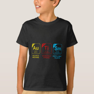 Retro-Autismus-Bewusstseinstag Lustige Elemente Pe T-Shirt