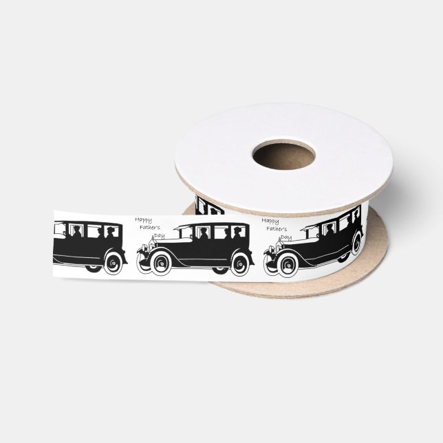 Retro Auto - der Vatertag Satinband (Spule)