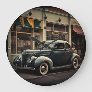Retro-Auto Große Wanduhr