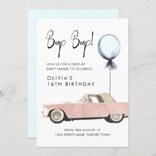 Retro Auto Parade Party Drive von Rockabilly jeden Einladung
