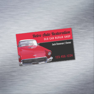 Retro-Auto-Restauration Reparaturwerkstatt Magnetische Visitenkarte