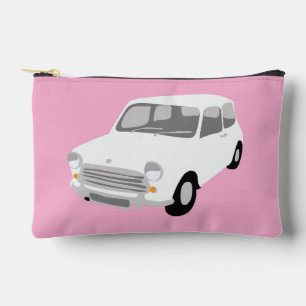 Retro-Auto Rosa und Weiß Zubehörtasche