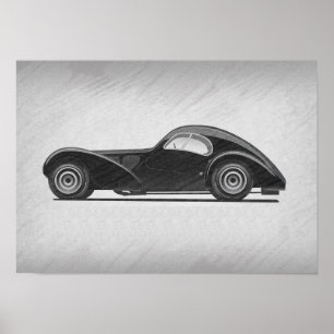 Retro-Autokunst Poster