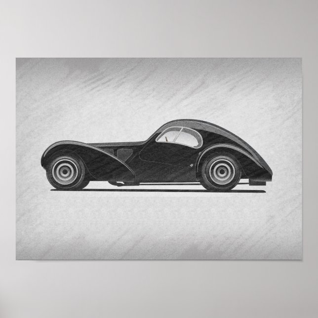 Retro-Autokunst Poster (Vorne)