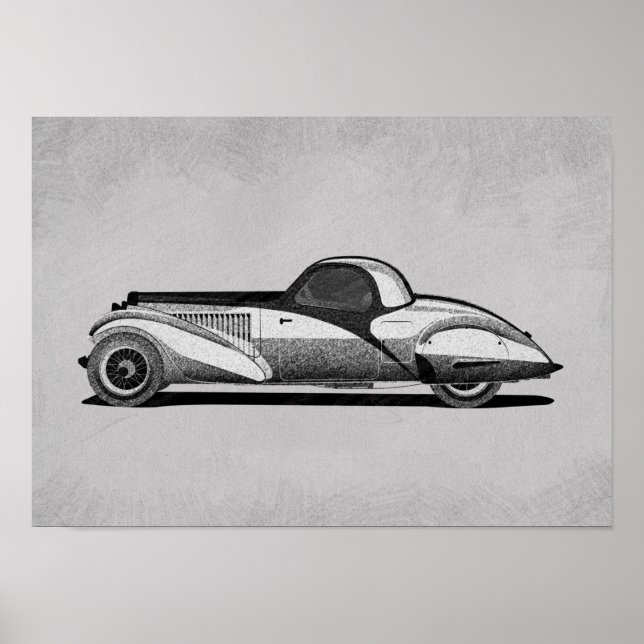 Retro-Autokunst Poster (Vorne)