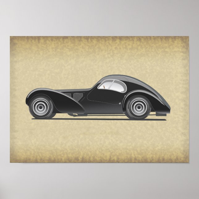 Retro-Autokunst Poster (Vorne)