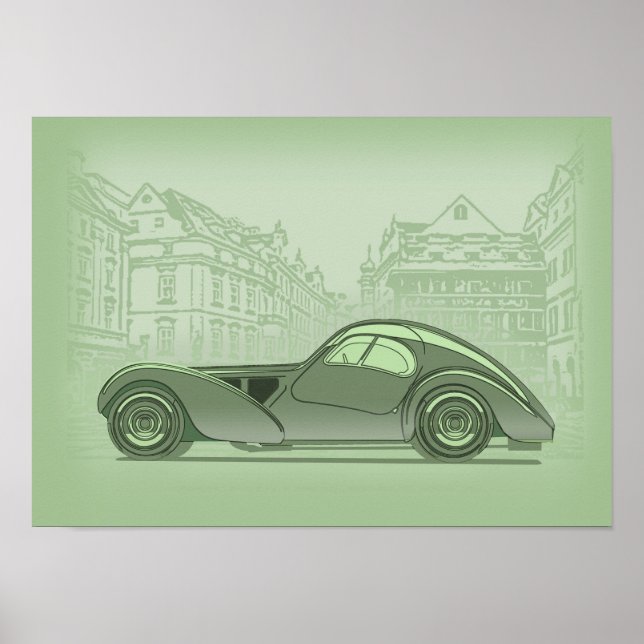Retro-Autokunst Poster (Vorne)