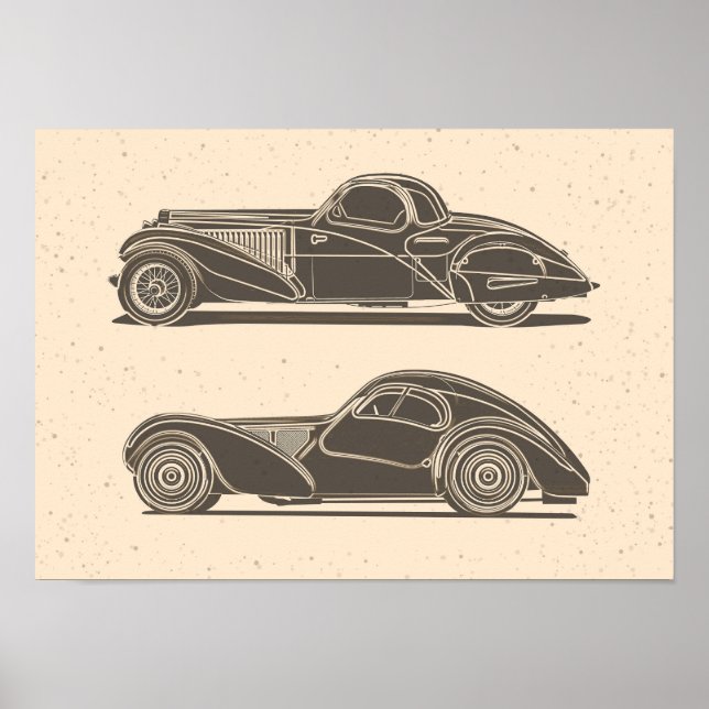 Retro-Autokunst Poster (Vorne)