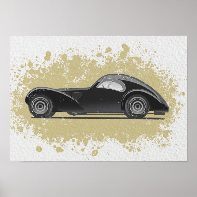 Retro-Autokunst Poster (Vorne)