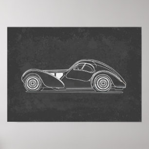Retro-Autokunst Poster