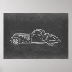 Retro-Autokunst Poster