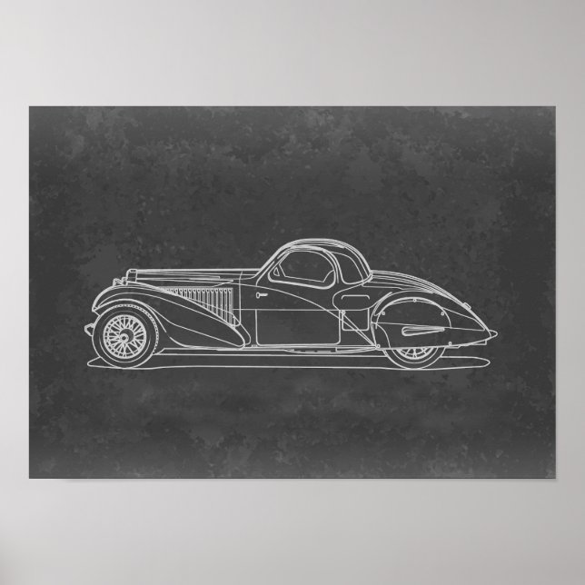 Retro-Autokunst Poster (Vorne)