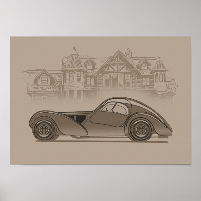 Retro-Autokunst Poster (Vorne)