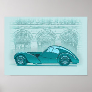Retro-Autokunst Poster