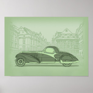 Retro-Autokunst Poster