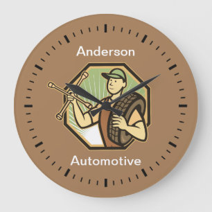 Retro Automotive Business Theme Wall Clocks Große Wanduhr