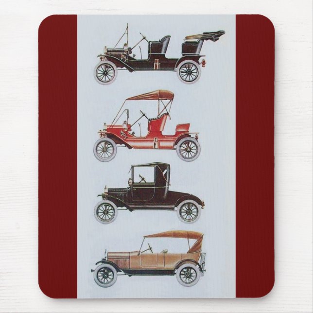 RETRO-AUTOS 2 , AUTO RESTAURATION grau braun rot Mousepad (Vorne)