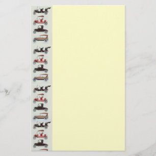 RETRO-AUTOS 2 AUTO RESTAURIERUNG grau rot creme Briefpapier