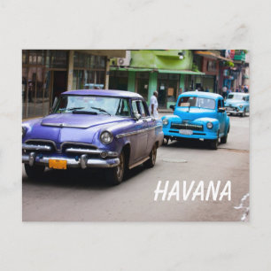 Retro-Autos auf der Havanna-Straße Postkarte