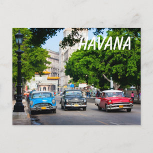 Retro-Autos auf der Havanna-Straße Postkarte