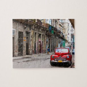 Retro-Autos auf der Havanna-Straße Puzzle