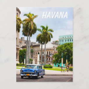 Retro-Autos auf der Straße von Havanna Postkarte
