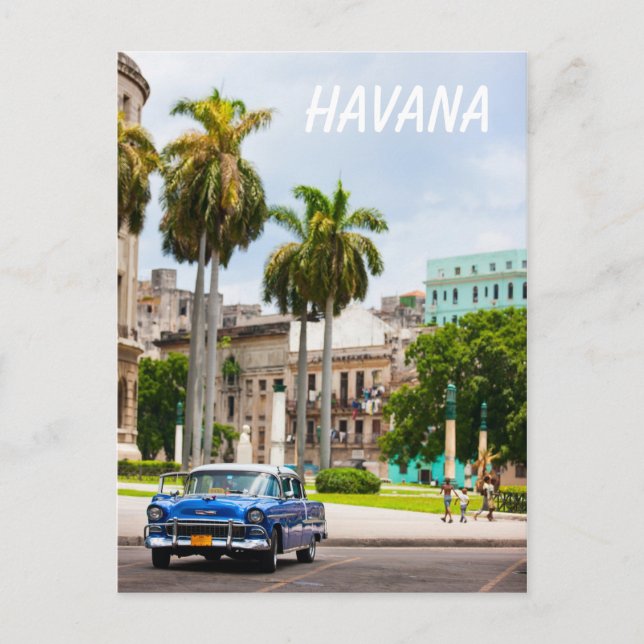 Retro-Autos auf der Straße von Havanna Postkarte (Vorderseite)
