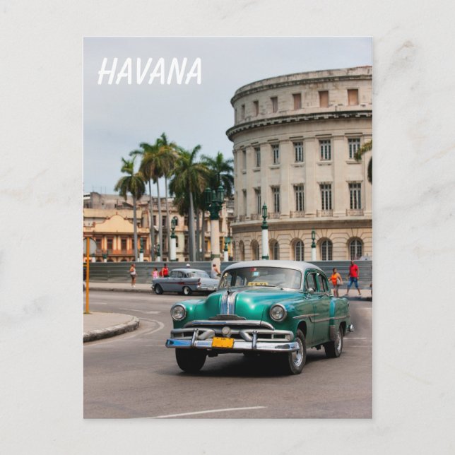 Retro-Autos auf der Straße von Havanna Postkarte (Vorderseite)