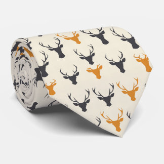 Retro Autumn Buck Deer Head Neck Tie Krawatte