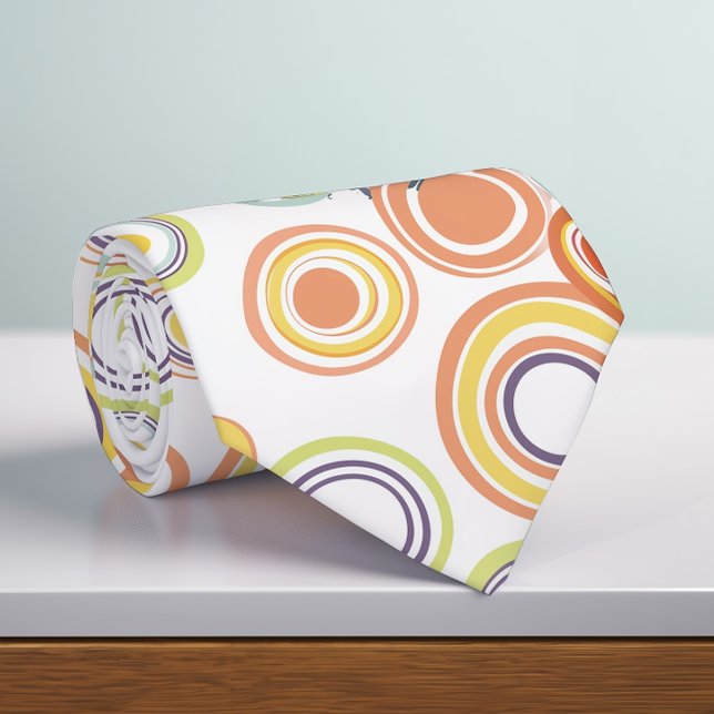 Retro Autumn Circles Bigger Krawatte (Von Creator hochgeladen)