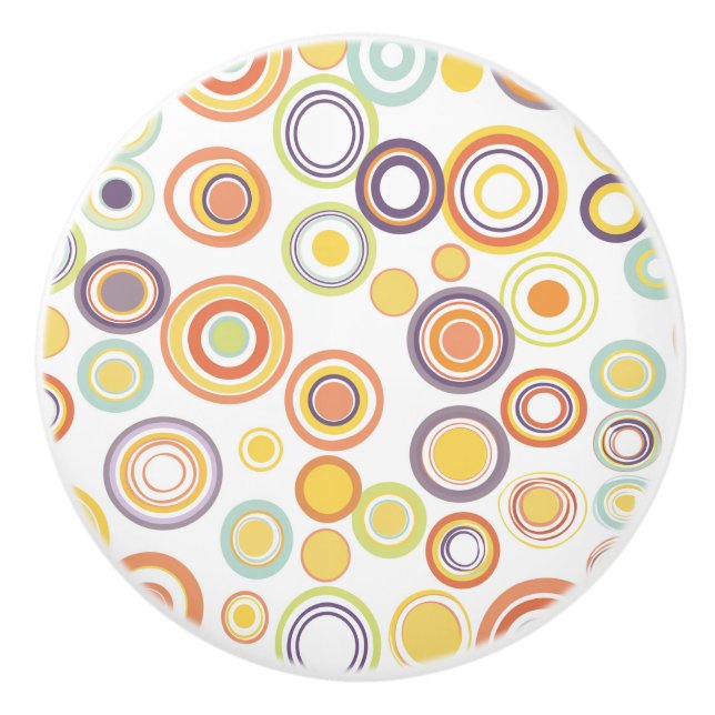 Retro-Autumn-Circles Keramikknauf (Vorderseite)