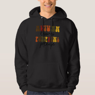 Retro Autumn Leaves Pumpkin Bitte Fall Vibes als Hoodie