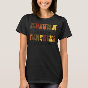 Retro Autumn Leaves Pumpkin Bitte Fall Vibes als T-Shirt