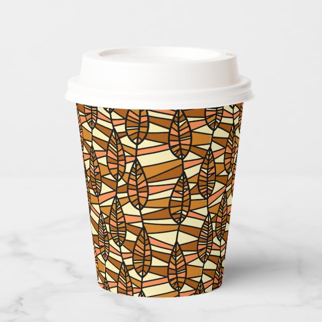 Retro Autumn Paper Cups Pappbecher (Vorderseite)