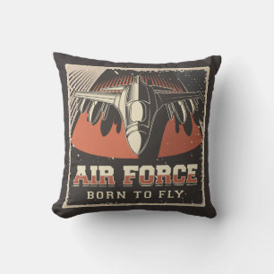 Retro Aviation Airforce Throw Kissen