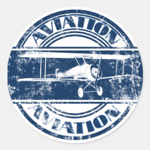 Retro Aviation Art Runder Aufkleber